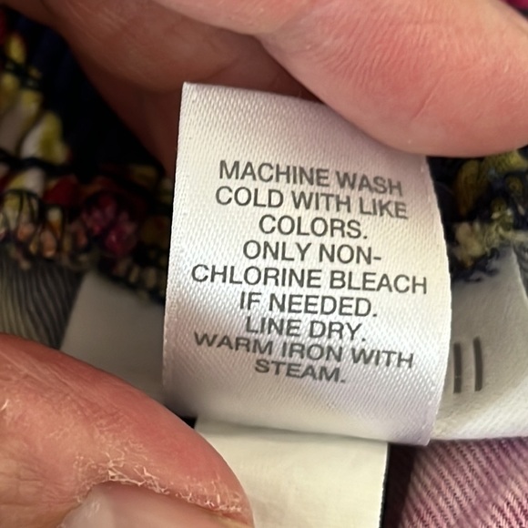 J. Jill Wide Leg Cropped Pant Women's S Blue Multi Tropical Smocked Waist - Picture 4 of 11